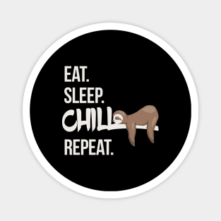 Eat Sleep Chill Repeat Cute Chilling Sleepy Sloth Magnet